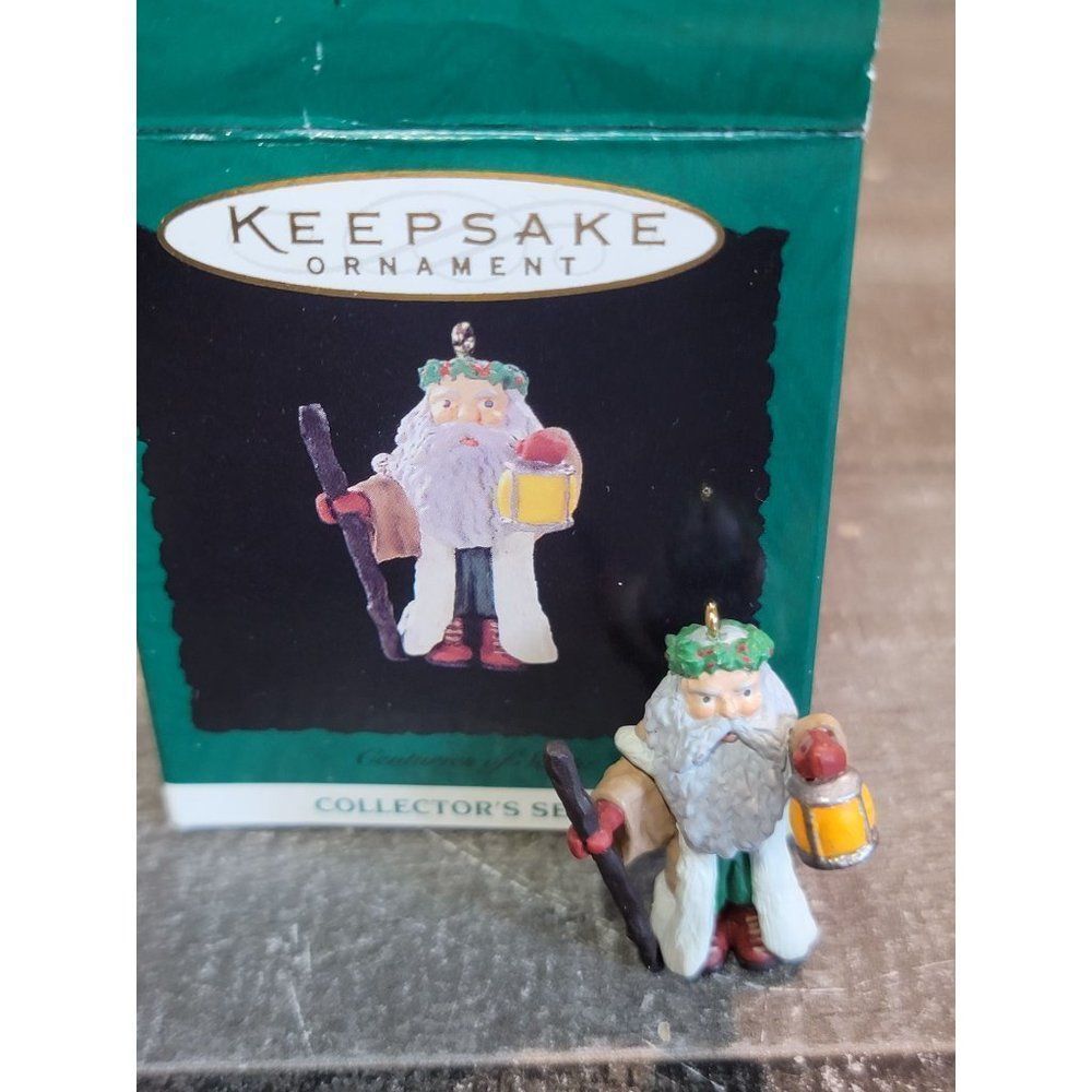 Hallmark 1996 centuries of Santa mini ornament Xmas decor
